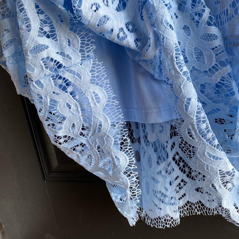 NWOT Half Sleeve V Neck Button Detail Lace Embroidery Dress Size Small - Picture 8 of 10